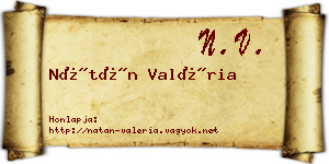 Nátán Valéria névjegykártya